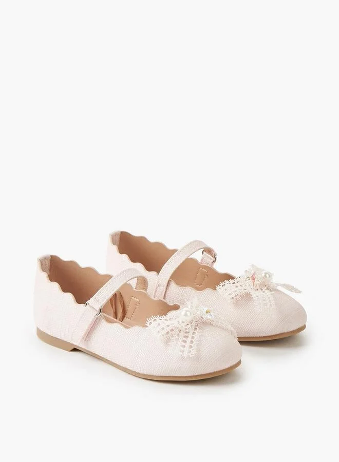 JUNIORS Girls Hook & Loop Ballerina Shoes